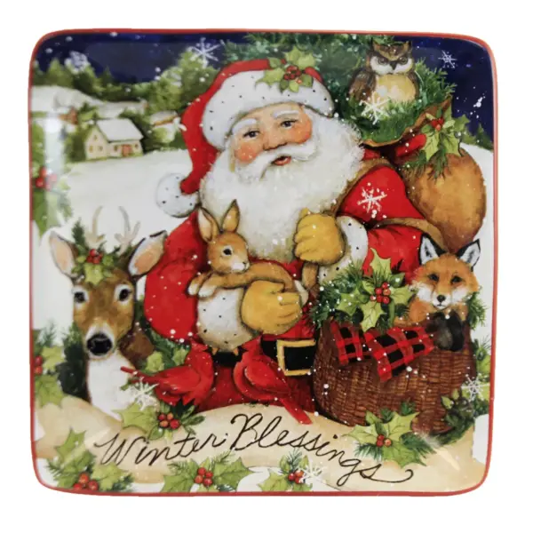 Tabletop 6.0" Magic Christmas Santa Canape Plates Holiday Certified International  -  Dining Plates