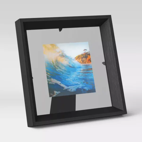 4" x 4" Wedge Floating Picture Frame Black - Room Essentials™