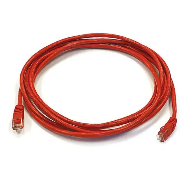 Monoprice Cat6 Ethernet Patch Cable - 10 Feet - Red | Network Internet Cord - RJ45, Stranded, 550Mhz, UTP, Pure Bare Copper Wire, 24AWG