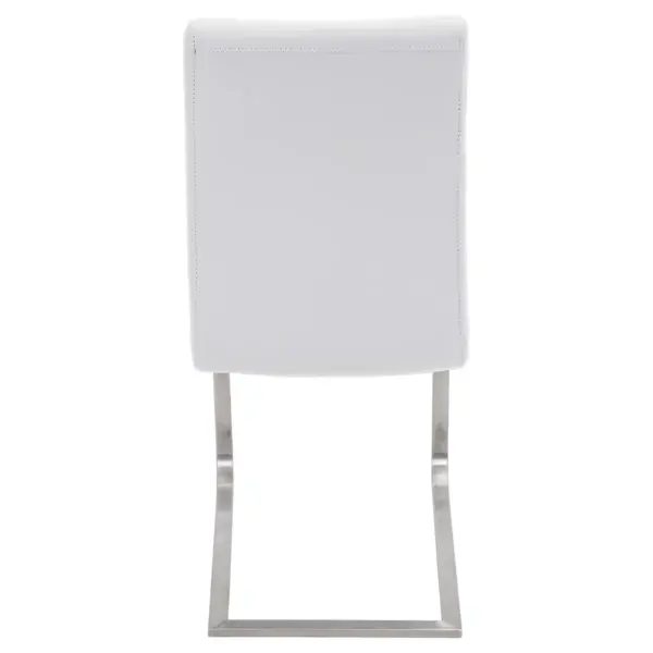 Set of 2 Foster Contemparary Stainless Steel Dining Chairs - White - LumiSource