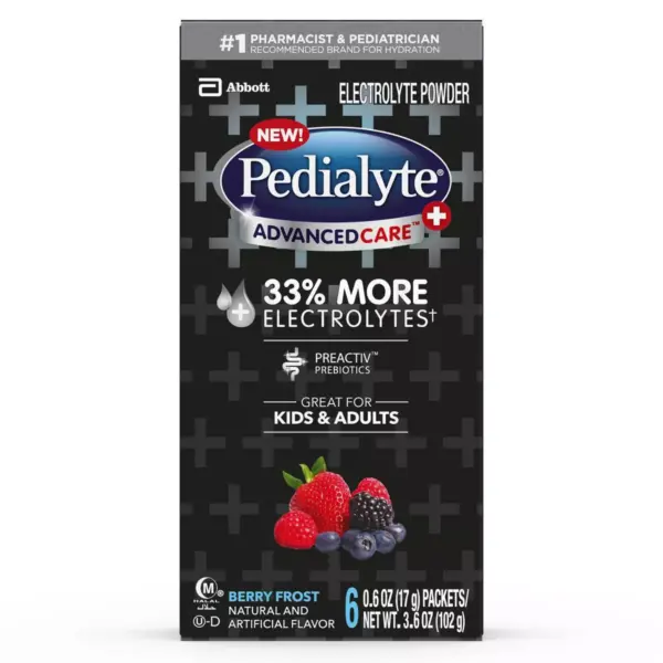 Pedialyte AdvancedCare Plus Electrolyte Powder - Berry Frost - 3.6oz Total