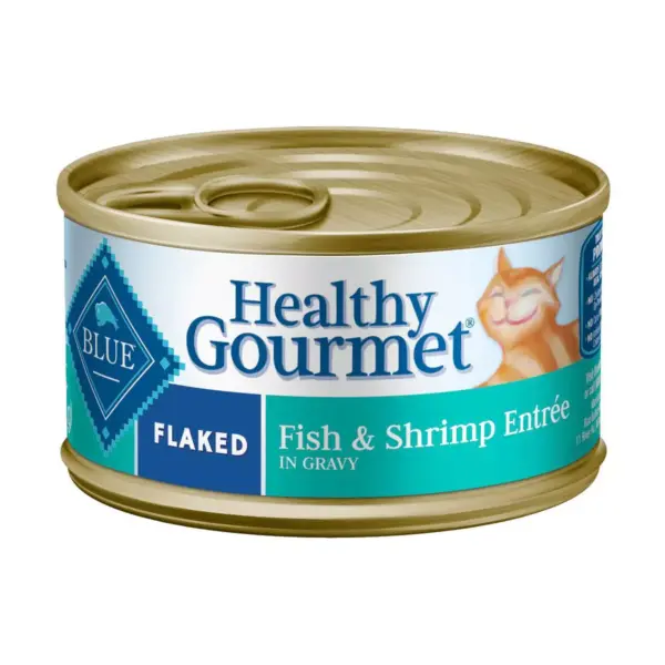 Blue Buffalo Healthy Gourmet Flaked Fish & Shrimp Entrée In Gravy Premium Wet Cat Food - 3oz