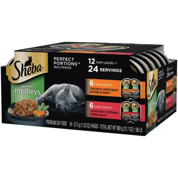 Sheba Perfect Portions Garden Medleys Chicken, Vegetables and Beef Wet Cat Food - 12ct