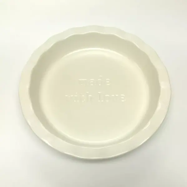 10" Stoneware Made With Love Pie Dish White - Threshold™