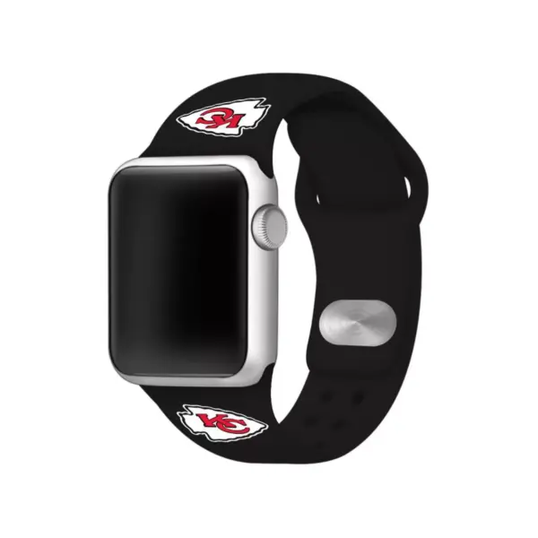 NFL Kansas City Chiefs Apple Watch Compatible Silicone Band 42mm - Black