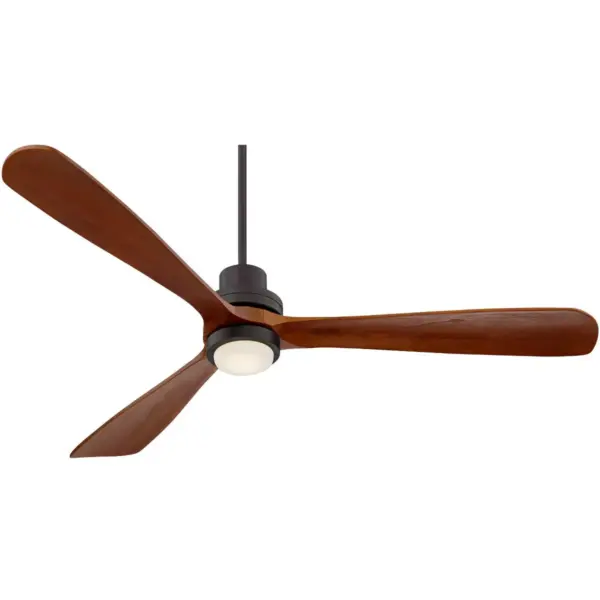 66" Casa Vieja Modern Ceiling Fan with Light LED Remote Control Delta-wing Oil Rubbed Bronze Wood Opal Glass for Living Room Kitchen Bedroom