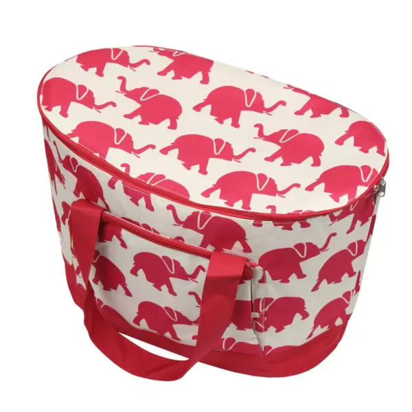 Zodaca Fashionable Large Cooler Bag, Red Elephant