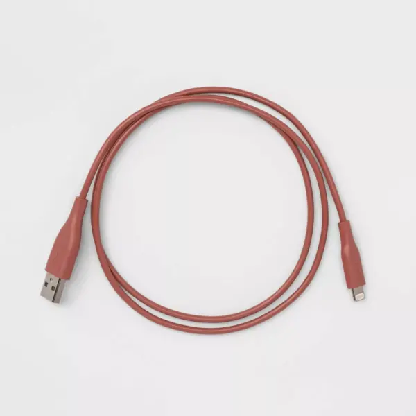 heyday™ 3' Lightning to USB-A Round Cable - Dusty Coral