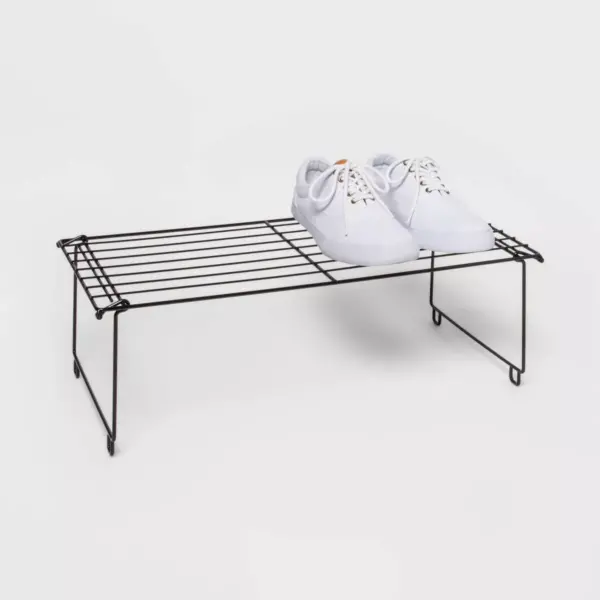 Stackable Single Shoe Rack Black - Room Essentials™