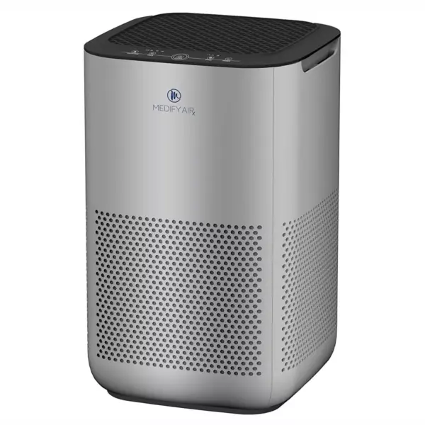 Medify Air MA-15-S1 Compact Home Air Purifier with Dual H13 True HEPA Filter Removes 0.10 Micron Dust Pollen Particles, Silver