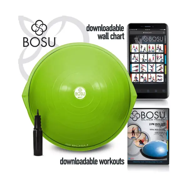 Bosu 72-10850 Home Gym Equipment The Original Balance Trainer 65 cm Diameter, Lime Green and Gray