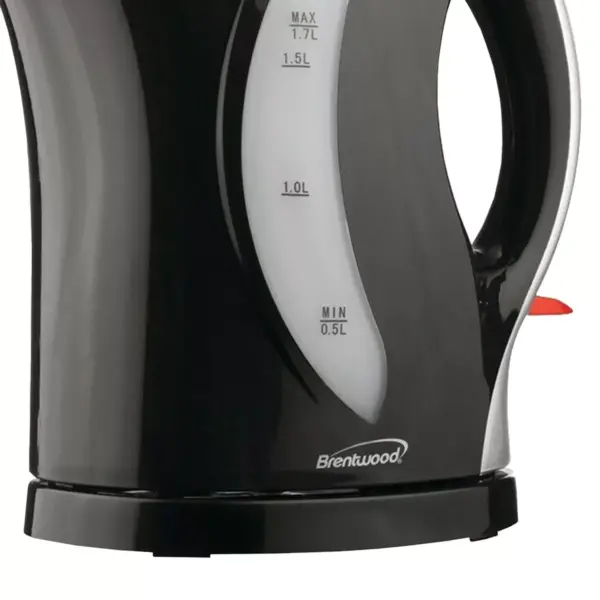 Brentwood 1.7 Liter Cordless Plastic Tea Kettle Black Silver Handle