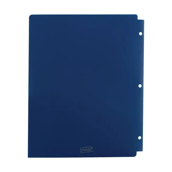 Staples 2 Pocket Poly Folder Navy 920302