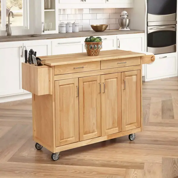 Breakfast Bar Kitchen Cart Light Wood - Home Styles