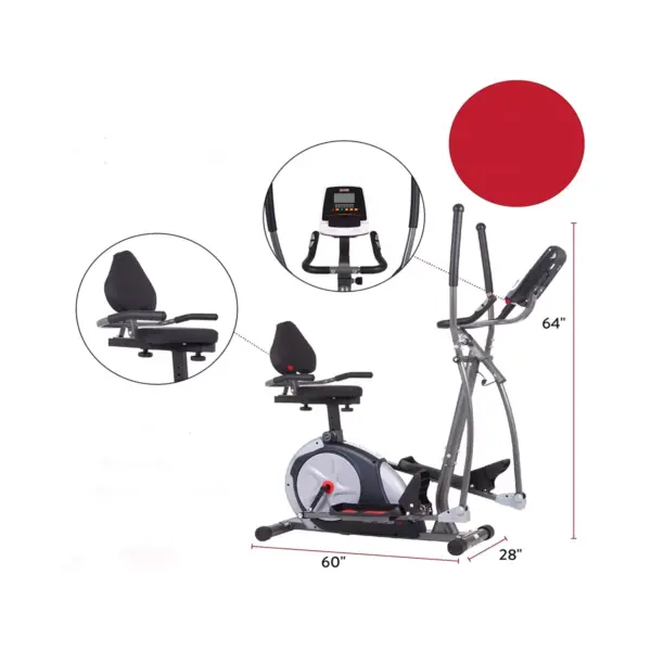 Body Flex Sports Body Champ BRT7989 Stationary Full Body Cardio Elliptical and Bike Trio Trainer Plus 2 Machine with 21 Training Programs