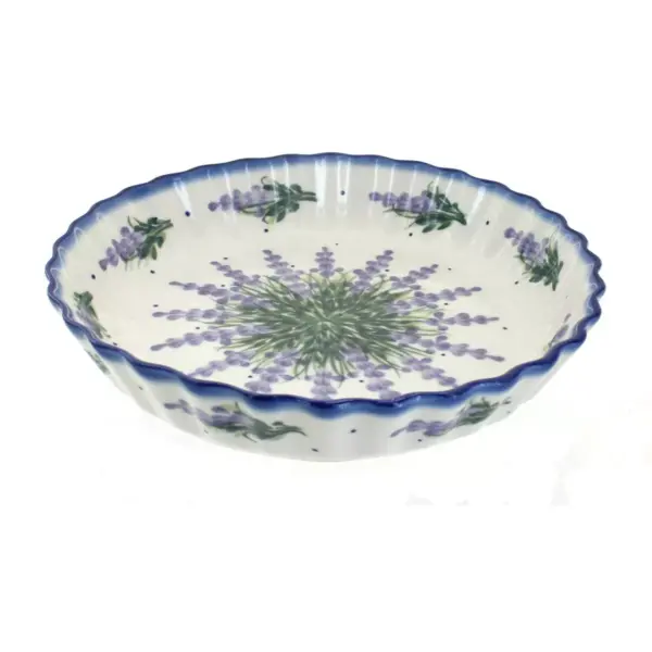 Blue Rose Polish Pottery Lavender Fields Pie Plate