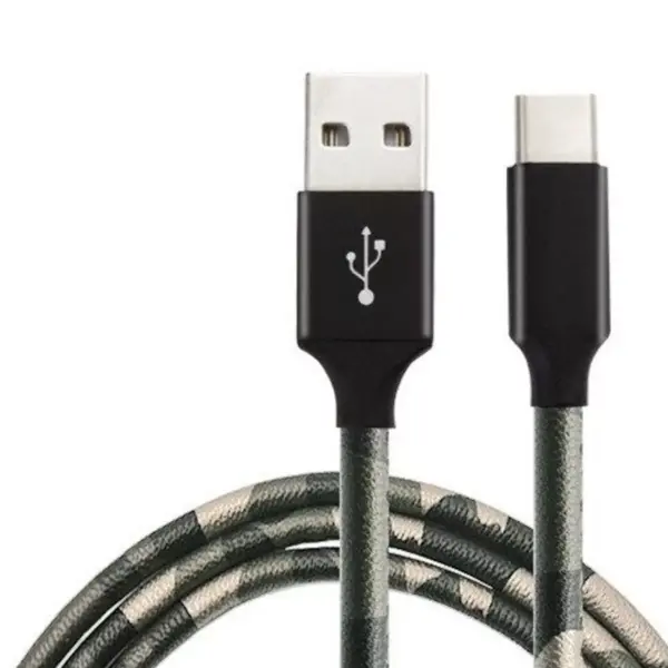 Type-C USB Leather Data Cable 3FT, Sea Camo