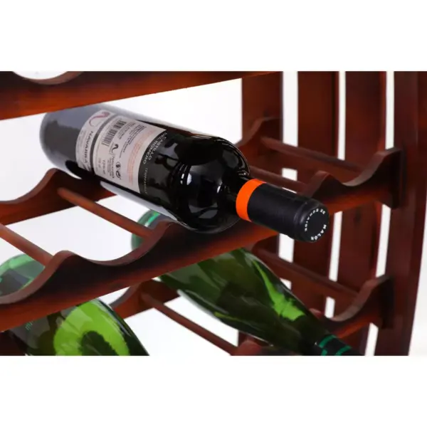 Vintiquewise Rustic Barrel Shaped Wooden Wine Rack for 23 Bottles