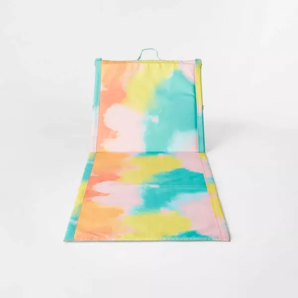 Folding Portable Beach Lounger - Blue Tie Dye - Sun Squad™