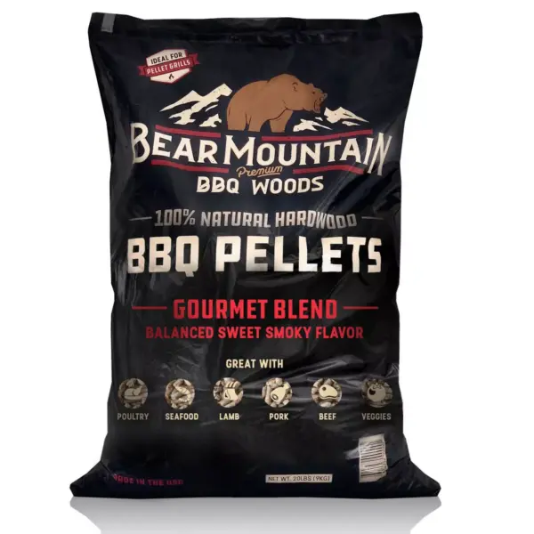 Bear Mountain BBQ FB99 All-Natural Hardwood Smoky Gourmet Blend BBQ Smoker Pellets for Outdoor Grilling, 40 lbs