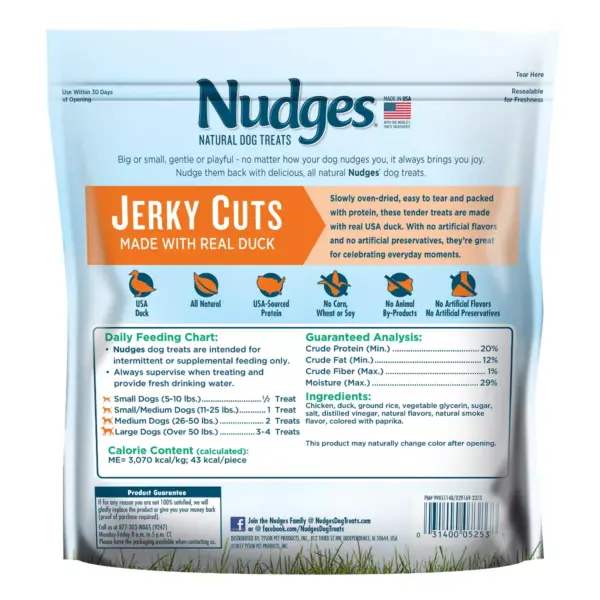 Nudges Duck Jerky Cuts Natural Dog Treats - 16oz