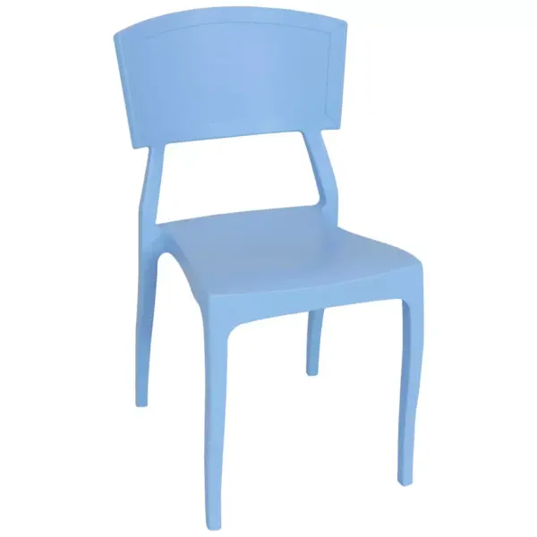 Sunnydaze Plastic All-Weather Commercial-Grade Elmott Indoor/Outdoor Patio Dining Arm Chair, Light Blue