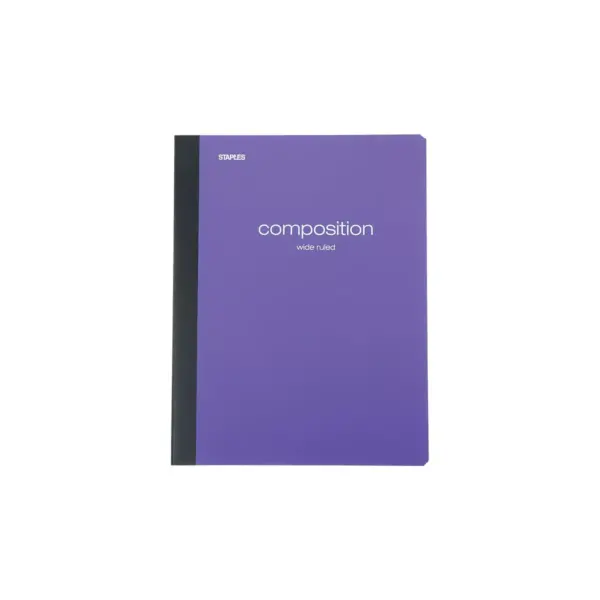 Staples Poly Composition Notebook 9.75" x 7.5" Wide Rule 70 Sh. Assorted 421175