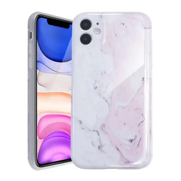 Glossy Marble Case For iPhone 11 6.1 inch (2019), Soft Flexible Slim TPU Gel Rubber Smooth Cover, Shockproof and Anti-Scratch, Pink Marble by Insten