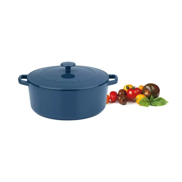 Cuisinart Chef' Classic 7qt Blue Enameled Cast Iron Round Casserole with Cover-CI670-30BG