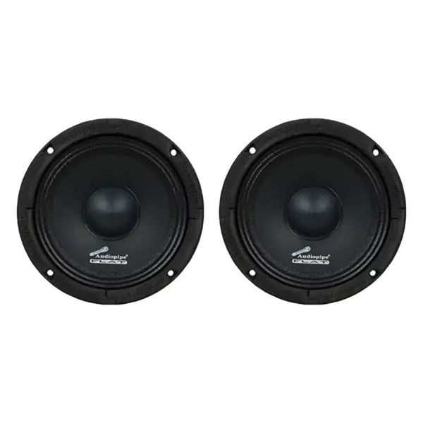 Audiopipe 2 x APMB-65FLT 250 Watt 6.5-inch Flat Mount APMB Series Midrange Driver Speaker w/ Flat House Design, Black (2 Pack)