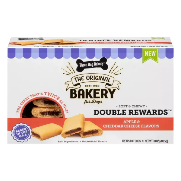 Three Dog Bakery Double Rewards Chewy Dog Treats - 10oz