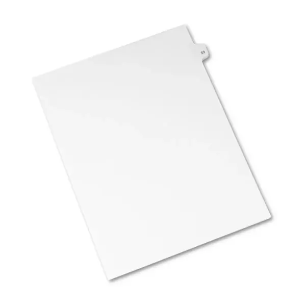 Avery-Style Legal Exhibit Side Tab Divider Title: 53 Letter White 25/Pack 01053