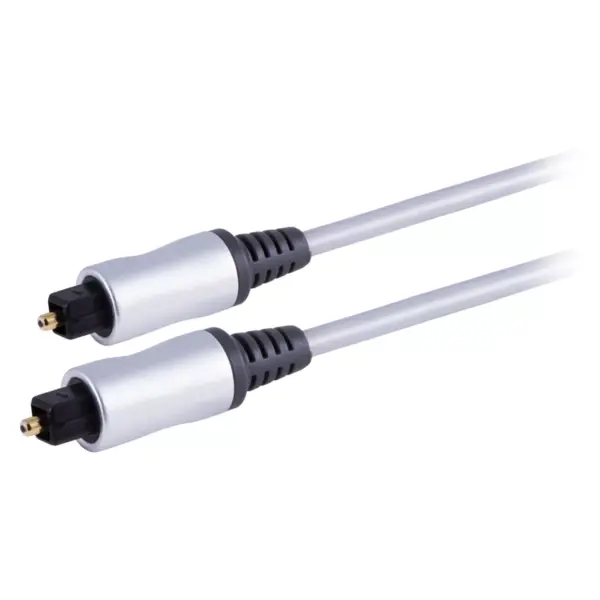 Philips 6' Elite Toslink Digital Fiber Optic Cable with 2 Mini Adapters - Gray