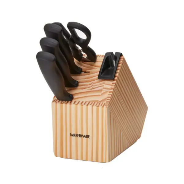 Farberware Edgekeeper 5 Piece Knife Block Set with Built In Sharpener