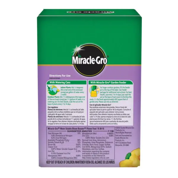 Miracle-Gro Water Soluble Bloom Booster Flower Food 1.5lb