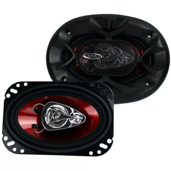 2) New BOSS CH4630 4"x 6" 250W 3-Way Car Audio Coaxial Speakers Stereo Red 4 Ohm