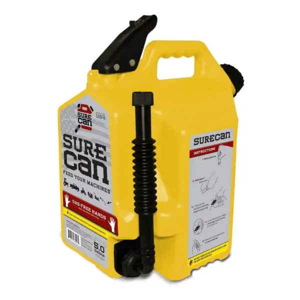 SureCan 5 Gallon 19 Liter Self Venting Diesel Fuel Can w/ Rotating Spout, Yellow