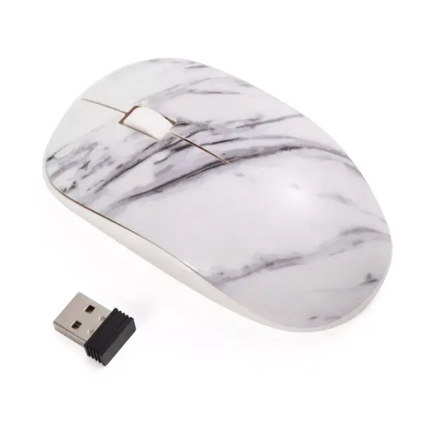 Insten 2.4GHz Wireless Optical White Marble Design Mouse For Notebook Laptop PC Computer Games