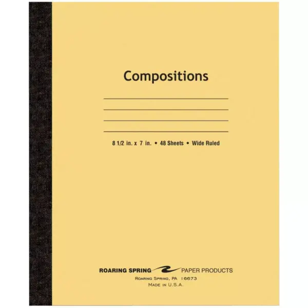 Roaring Spring Composition Book Wide Ruled 7"x8-1/2" 48 Sheets Manila Cover 77308