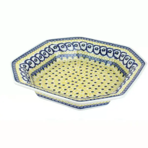 Blue Rose Polish Pottery Saffron Octagonal Dish