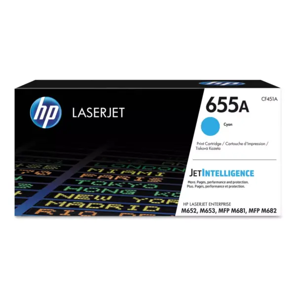 HP Inc. HP 655A (CF451A) Cyan Original LaserJet Toner Cartridge