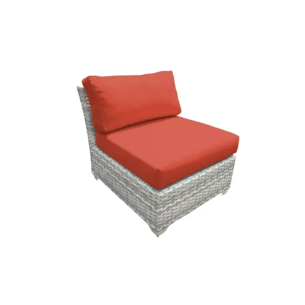 Fairmont 8pc Patio Sectional Seating Set with Club Chairs & Cushions - Tangerine - TK Classics