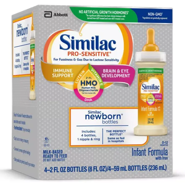 Similac Pro-Sensitive Non-GMO Infant Formula with Iron Bottles - 4ct/2 fl oz Each