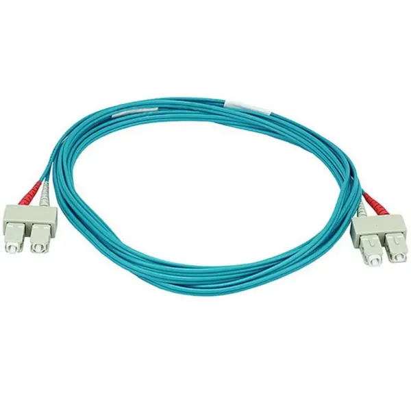 Monoprice Fiber Optic Cable - 3 Meter - Aqua | SC to SC, OM3, 50/125 Type, Multi Mode, 10Gb, Duplex