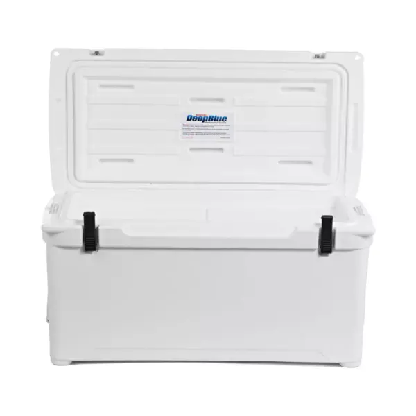 Engel High Performance 74-Quart Portable Durable Rotomolded Airtight 75 Can Hard Cooler and Ice Box for Camping, Sports Events, and Fishing, White