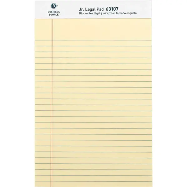 Business Source Legal Pads Jr. Legal Ruled 50 Sht 5"x8" 12Pack CA 63107