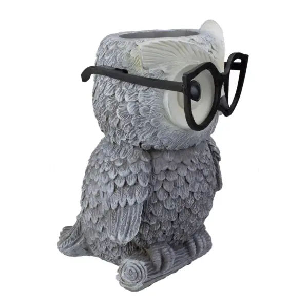 Roman 9.25" Owl Spring Outdoor Patio Garden Planter - Gray