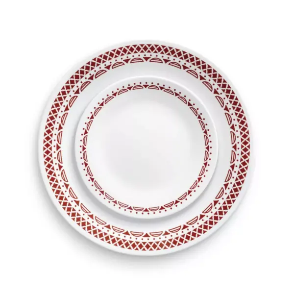 Corelle 8.5" Glass Cordoba Salad Plate Red/White