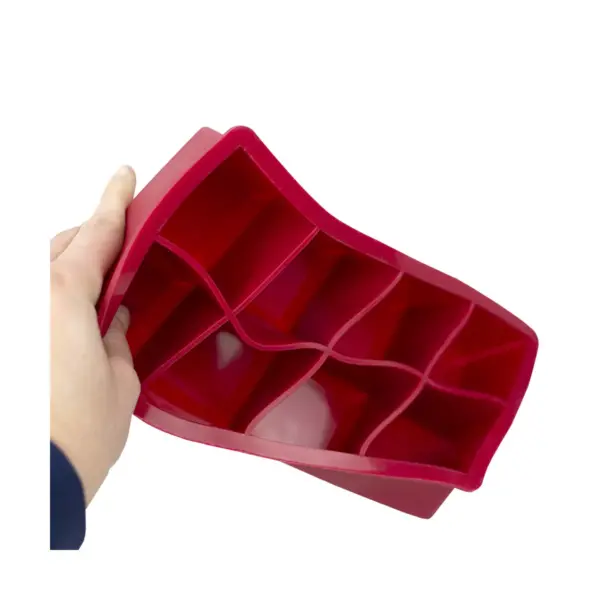 Home Basics Jumbo Silicone Ice Cube Tray, Red