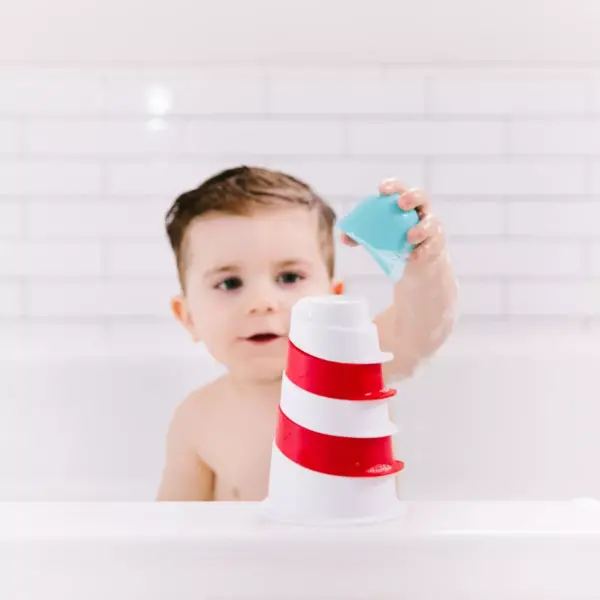 Ubbi Lighthouse Stacking Cups Bath Toy